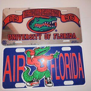 Two Vintage UF Gator Car Plates-AS IS